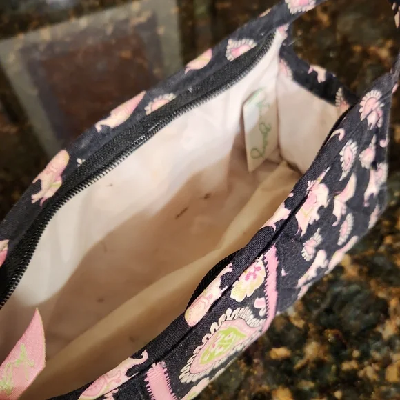 Vera Bradley Paisley & Pink Elephant Quilted Cosmetic Case - Picture 5 of 5